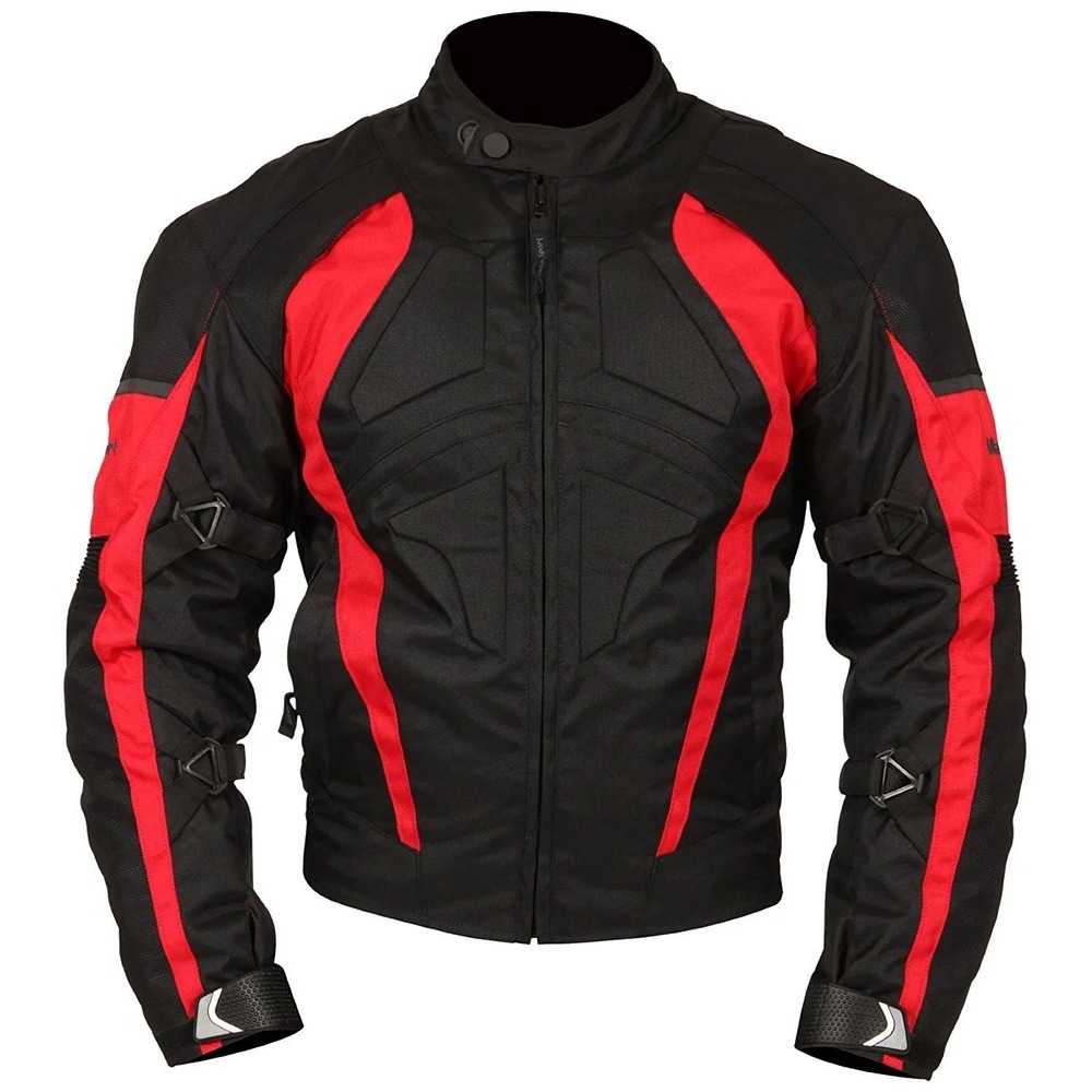 Milano Sport Gamma Mens Motorcycle Jacket Black Red Waterproof Size XL